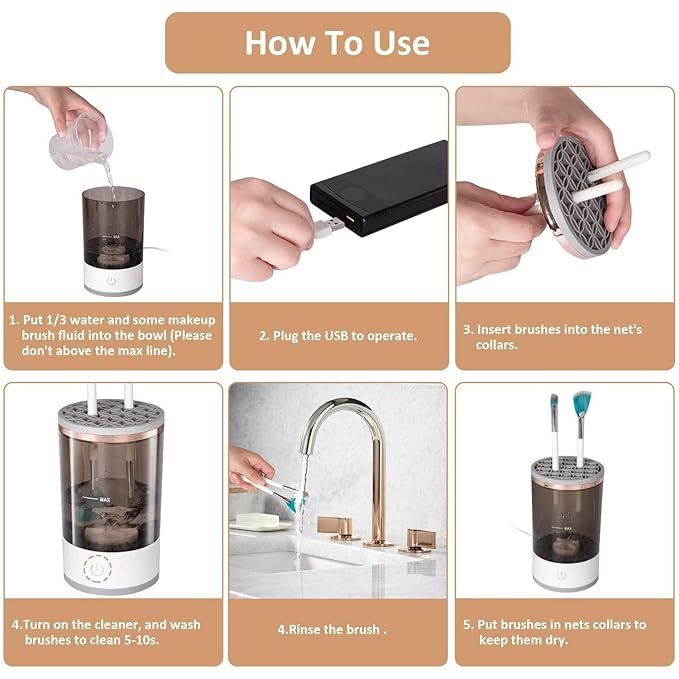 Automatic Makeup Brush Cleaner